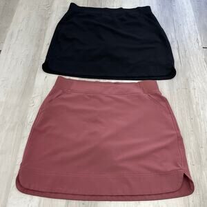 32 Degrees Black Pink Stretchy Athletic Tennis Workout Cool Skort Skirt Bundle